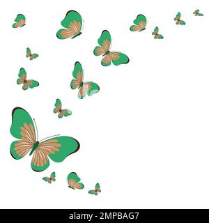 Illustrazione del vettore farfalla. Isolato cartone animato set icona insetto decorativo . Icona farfalla set cartoon vettoriale. Illustrazione Vettoriale