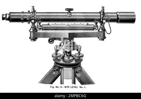 Wye Level No. 1 Catalogo illustrato di strumenti di ingegneria, di topografia e scientifici prodotti da Mahn & Co.. Editore St. Luigi, Lu. Woodward & Tiernan Printing Co. 1893 Foto Stock