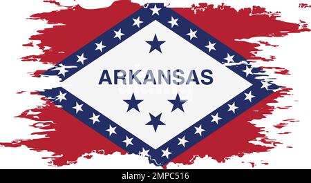 Arkansas US flag grunge pennello immagine a colori, vettore Illustrazione Vettoriale