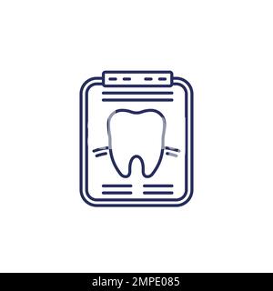 icona della linea dell'immagine radiografica dentale Illustrazione Vettoriale