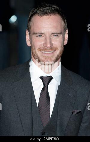Michael Fassbender partecipa alla proiezione del film 'A Dangerous Method' in questo 55th BFI Film Festival, Odeon West endl. Londra, Regno Unito 24th ottobre 2011. . Foto Stock