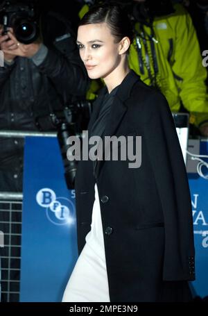 Keira Knightley partecipa alla proiezione del film 'A Dangerous Method' in questo 55th BFI Film Festival, Odeon West endl. Londra, Regno Unito 24th ottobre 2011. Foto Stock