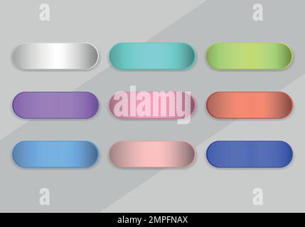 Set di pulsanti ui moderni. Modello interfaccia utente. Illustrazione vettoriale Illustrazione Vettoriale