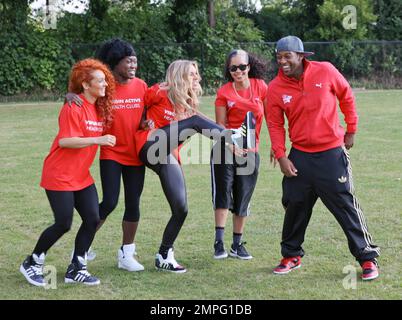 Vida e Oritse Williams alla presentazione della squadra di Richard Branson per il Virgin Active London Triathlon. Londra, Regno Unito. 6/7/11. Foto Stock