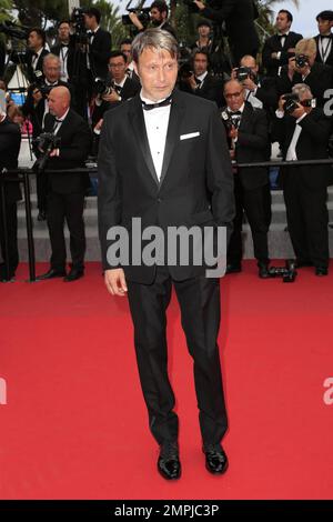 Mads Mikkelsen alla cerimonia di chiusura e alla Premiere “le Glace et le Ciel” durante il 68th° Festival annuale del cinema di Cannes che si tiene al Palais des Festivals di Cannes. 24 maggio 2015. Foto Stock