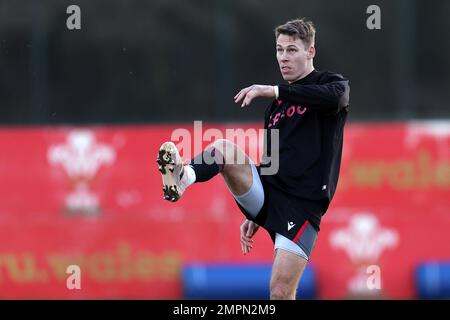 Cardiff, Regno Unito. 31st Jan, 2023. Liam Williams del Galles durante la sessione di rugby del Galles, vale of Glamorgan martedì 31st gennaio 2023. La squadra si sta preparando per la partita di campionato Guinness Six Nations contro l'Irlanda questa settimana. pic di Andrew Orchard/Andrew Orchard SPORTS photography/Alamy Live News Credit: Andrew Orchard SPORTS photography/Alamy Live News Foto Stock