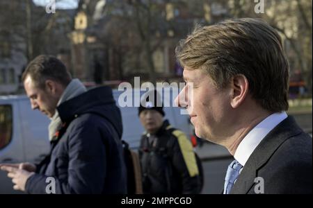 Robin Walker MP (con: Worcester - presidente del Comitato di selezione per l'istruzione) lascia il Parlamento, gennaio 2023 Foto Stock