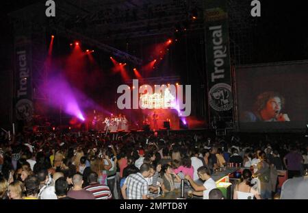 SOLO USA, CANADA, MESSICO, AMERICA LATINA ECCETTO BRASILE - David Bisbal, cantante spagnolo in cima alla classifica, suona dal vivo in concerto presso un locale di Las Palmas. Las Palmas, ESP. 09/25/10. Foto Stock