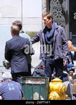 Ryan McPartlin e gli altri membri del cast hanno girato le scene del film "Daybreak", la nuova esperienza di intrattenimento coinvolgente e interattiva presentata da AT&T. Los Angeles, California. 29th maggio 2012. . Foto Stock