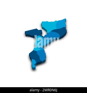 Mozambico mappa politica delle divisioni amministrative Illustrazione Vettoriale