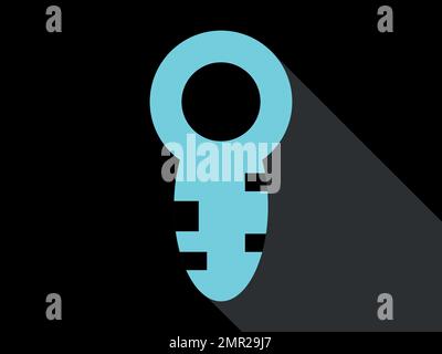 Keyhole su sfondo nero. Luce attraverso il foro della chiave. All'interno del foro per chiave. Design per banner, poster e articoli promozionali. Illustrazione vettoriale Illustrazione Vettoriale