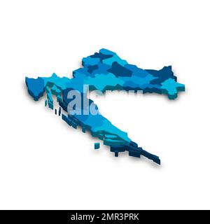 Croazia carta politica delle divisioni amministrative Illustrazione Vettoriale