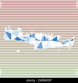Illustrazione vettoriale Creta. Design Creta su sfondo a strisce graduate. Tecnologia, Internet, rete, concetto di telecomunicazione. Illustrazione Vettoriale