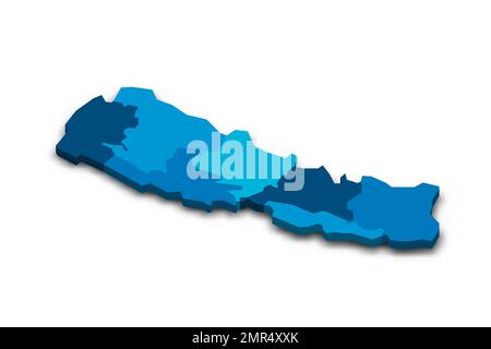 Nepal carta politica delle divisioni amministrative Illustrazione Vettoriale
