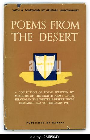 Copertina originale del libro intitolata Poems from the Desert - versetti dei membri dell'esercito del 8th, 1st edizione 1944, in avanti dal generale Montgomery Foto Stock