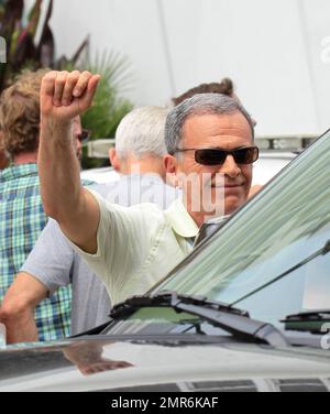 Ed Harris e Tony Plana hanno girato le scene del loro nuovo film "Pain and Gain". Il film ha anche come protagonisti Dwayne 'The Rock' Johnson e Mark Wahlberg. Miami Beach, Florida. 17th maggio 2012. Foto Stock