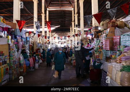 Mercato Centrale di San Pedro Cusco, Perù, Sud America Foto Stock