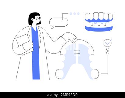 Illustrazione vettoriale del concetto astratto della piastra dentaria dentale. Illustrazione Vettoriale