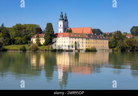 Monastero di Vornbach, Neuhaus am Inn, Bäderdreieck, bassa Baviera, Baviera, Germania, Europa Foto Stock