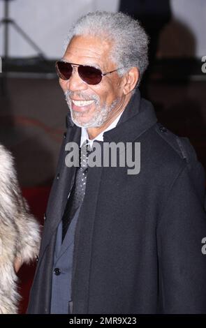 Morgan Freeman alla prima di 'Invictus' a Leicester Square a Londra, Regno Unito. 1/31/10. Foto Stock