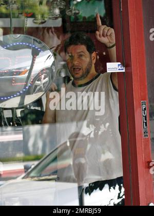 Esclusivo!! Jeffrey Ross e la partner di danza Edyta Sliwinska mangiano un po' di cibo prima di andare alla prova per "Dancing with the Stars" a West Hollywood, California. 9/10/08. Foto Stock