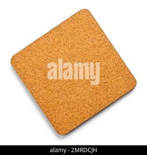 Cork Cork Coaster Cut out su White. Foto Stock