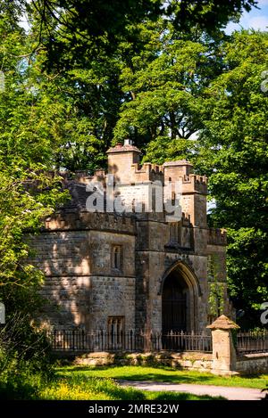 Sudeley Castle Gatehouse a Winchester, Inghilterra, nel distretto di Cotswold. Foto Stock