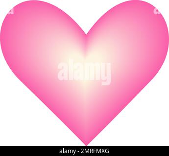 Astratto cuore luminoso e voluminoso per San Valentino in tonalità rosa trendy. Design per biglietti d'auguri, inviti o cartoline. Isolare. Ideale per poster, banner, brochure o prezzi, etichette. EPS Illustrazione Vettoriale