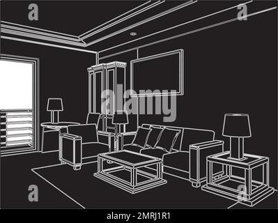 Soggiorno moderno Vector Illustrazione Vettoriale