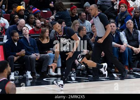 Chicago, Stati Uniti. 31st Jan, 2023. Norman Powell (24 Los Angeles Clippers) celebra un tre pointer durante il gioco tra i Chicago Bulls e Los Angeles Clippers martedì 31 gennaio 2023 presso lo United Center, Chicago, USA. (NESSUN USO COMMERCIALE) (Foto: Shaina Benhiyoun/Sports Press Photo/C - UN'ORA DI SCADENZA - ATTIVA FTP SOLO SE LE IMMAGINI HANNO MENO DI UN'ORA - Alamy) Credit: SPP Sport Press Photo. /Alamy Live News Foto Stock