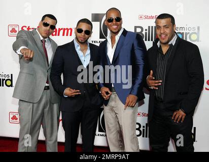 Aventura arriva per i Latin Billboard Awards 2009 al BankUnited Center di Coral Gables. FL. 4/23/09. Foto Stock