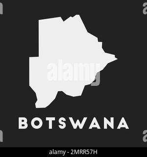 Icona del Botswana. Mappa del paese su sfondo scuro. Elegante mappa del Botswana con il nome del paese. Illustrazione vettoriale. Illustrazione Vettoriale