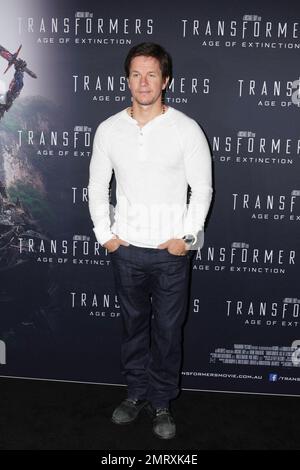 Mark Wahlberg alla prima mondiale australiana "Transforms: Age of Extinction" tenutasi a Sydney, Australia. 21st maggio 2014. Foto Stock