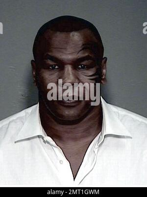 Questa è la foto ufficiale della prenotazione di Mike Tyson scattata ieri alla prigione della contea di Maricopa quando è arrivato per servire il suo giorno di carcere. L'incarcerazione è una parte della sua sentenza che comprendeva 3 anni di probazione dopo che egli si è dichiarato colpevole di possesso di cocaina e maldemeanor ubriaco guida. Tyson è stato arrestato nel dicembre 2006. Il pugile ha recitato joes sloppy e ha letto il libro di mobster 'American Gangster' durante il suo termine di 24 ore di prigione. Phoenix, Arizona. 11/21/07. Foto Stock