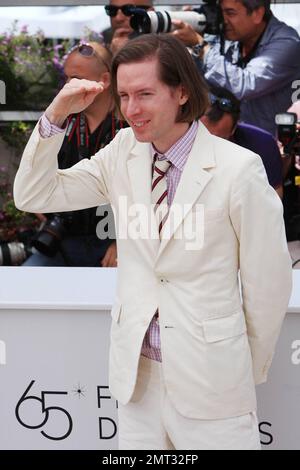 WES Anderson partecipa alla Photocall del 'Regno di Moonrise', parte del 65th° Festival annuale del cinema di Cannes, che si tiene al Palais des Festivals di Cannes, Francia. 16th maggio 2012. Foto Stock