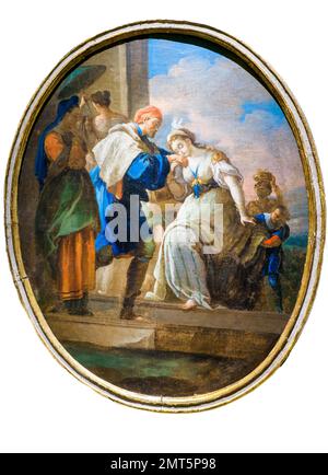 Re Salomone e la Regina di Sheba di Costantino Carasi attrib., 18th ° secolo - olio su tela - Galleria Regionale di Palazzo Bellomo, Ortigia - Siracusa, Sicilia, Italia Foto Stock