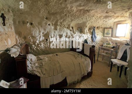 Habitation troglodyte du musee de Troo, Loir et Cher, 41, Centro regionale, Francia Foto Stock