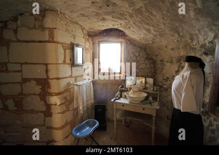 Habitation troglodyte du musee de Troo, Loir et Cher, 41, Centro regionale, Francia Foto Stock