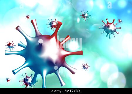 Illustrazione astratta del coronavirus cinese. Malattia pericolosa Foto Stock