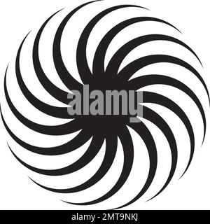 Abstract di forma a spirale, motif. vettore. Fa roteare, curve linee radianti. Illustrazione Vettoriale