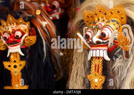 Maschere Barong a Bali, Indonesia Foto Stock