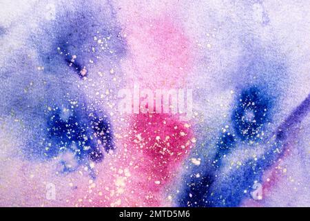 Acquerello pittura astratta. Disegno a colori ad acqua. Colorful blots texture sfondo Foto Stock