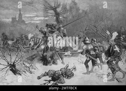 Carlo il Temerario (10 novembre 1433 - 5 gennaio 1477), morto nella battaglia di Nancy, che è stata la fase finale e decisiva battaglia della Borgogna, guerre combattute al di fuori delle mura di Nancy Foto Stock