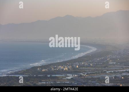 Veduta aerea del paesaggio della zona di Toucheng Township a Taiwan Foto Stock