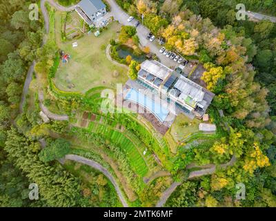 Veduta aerea del paesaggio della zona di Toucheng Township a Taiwan Foto Stock