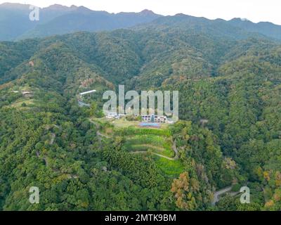 Veduta aerea del paesaggio della zona di Toucheng Township a Taiwan Foto Stock