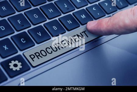 Acquisizione di testi scritti a mano. Acquisizione di foto concettuali Acquisto di attrezzature e forniture Foto Stock