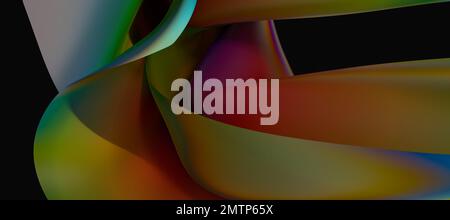 A 3D forme fluide con effetto olografico Foto Stock