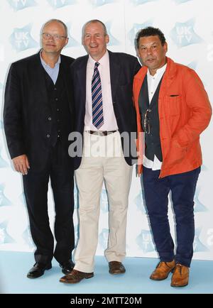 Robert Lewellyn, Chris Barrie e Craig Charles arrivano all'evento UKTV Live e al lancio della nuova stagione che si svolge presso l'edificio BFI di Southbank, nel centro di Londra. 6th Settembre 2016. Foto Stock