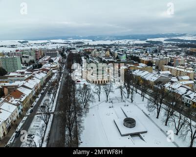 Veduta aerea del teatro di Spisska Nova Ves, Slovacchia Foto Stock